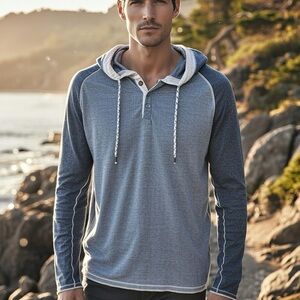 BKE Two-Tone Blue Hooded Sweatshirt